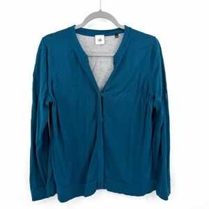 CAbi Snap Button Teal Ever Cardigan Size L